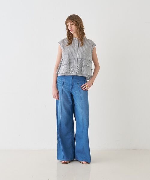 DESIGNWORKS / デザインワークス シャツ・ブラウス | コットンストライプフリルペプラムブラウス【予約】 | 詳細18