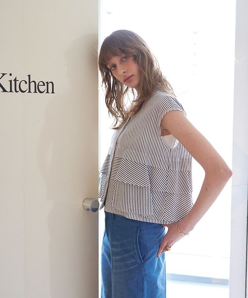 DESIGNWORKS / デザインワークス シャツ・ブラウス | コットンストライプフリルペプラムブラウス【予約】 | 詳細9