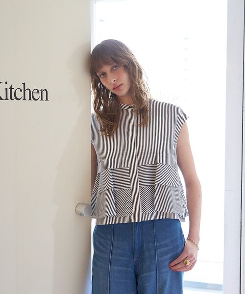 DESIGNWORKS / デザインワークス シャツ・ブラウス | コットンストライプフリルペプラムブラウス【予約】 | 詳細14