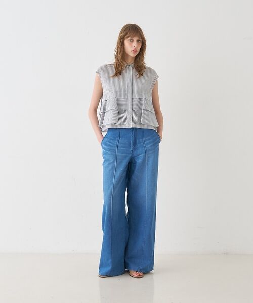 DESIGNWORKS / デザインワークス シャツ・ブラウス | コットンストライプフリルペプラムブラウス【予約】 | 詳細16