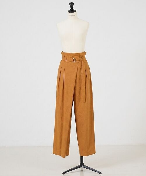 DESIGNWORKS / デザインワークス パンツ | ナチュラルリネンストレッチアシメパンツ【予約】（テラコッタ）