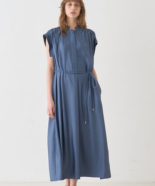 DESIGNWORKS / デザインワークス ワンピース | キャプラフィブリルシャンブレードレス【予約】（ブルー）