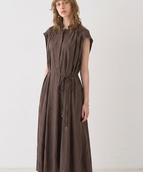 DESIGNWORKS / デザインワークス ワンピース | キャプラフィブリルシャンブレードレス【予約】（ブラウン）