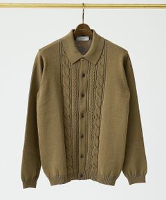 DESIGNWORKS / デザインワークス ニット・セーター | 【Tutto / トゥット】ケーブル 長袖 ニットポロ / Cable POLO