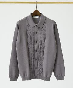 DESIGNWORKS / デザインワークス ニット・セーター | 【Tutto / トゥット】ケーブル 長袖 ニットポロ / Cable POLO