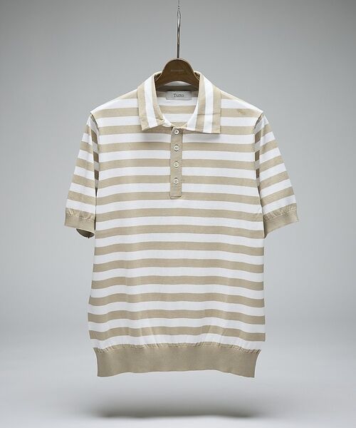 DESIGNWORKS / デザインワークス ポロシャツ | 【Tutto / トゥット】ストライプ 半袖ポロシャツ / STRIPE POL | 詳細1