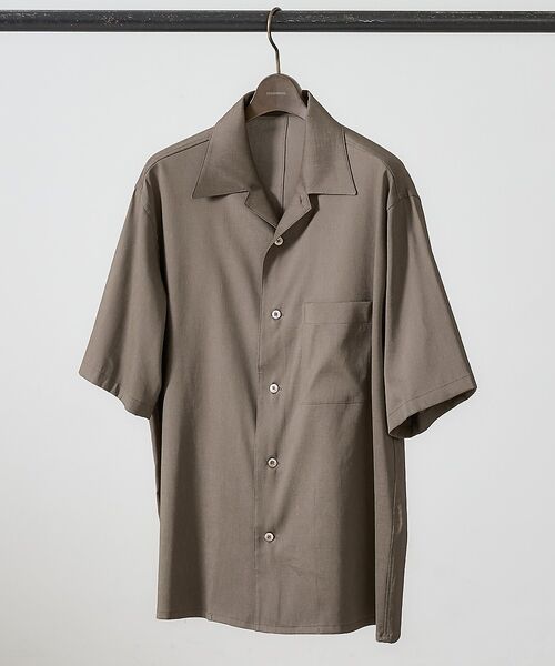DESIGNWORKS / デザインワークス シャツ・ブラウス | 【セットアップ対応】ミラクルストレッチ オープンカラー シャツ(カーキ)
