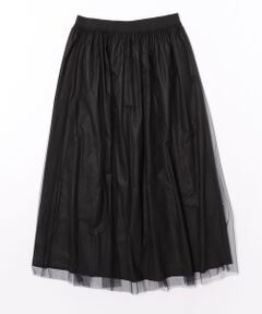 DESIGNWORKS / デザインワークス ミニ・ひざ丈スカート | 【一部店舗限定】タフタ×チュールリバーシブルスカート