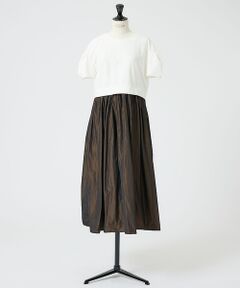 DESIGNWORKS / デザインワークス ワンピース | タックスリーブタフタドッキングワンピース