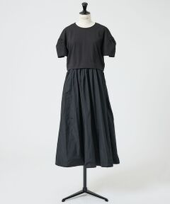 DESIGNWORKS / デザインワークス ワンピース | タックスリーブタフタドッキングワンピース