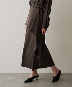 DESIGNWORKS / デザインワークス ロング・マキシ丈スカート | 【セットアップ対応】フィブリルサテンエプロン付ロングスカート【予約】