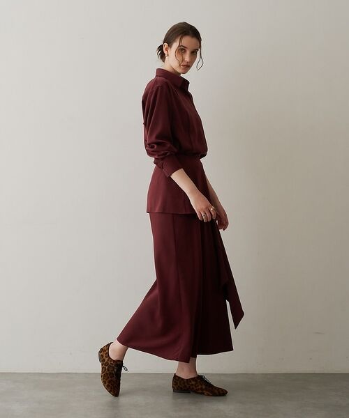 DESIGNWORKS / デザインワークス ロング・マキシ丈スカート | 【セットアップ対応】フィブリルサテンエプロン付ロングスカート【予約】 | 詳細10