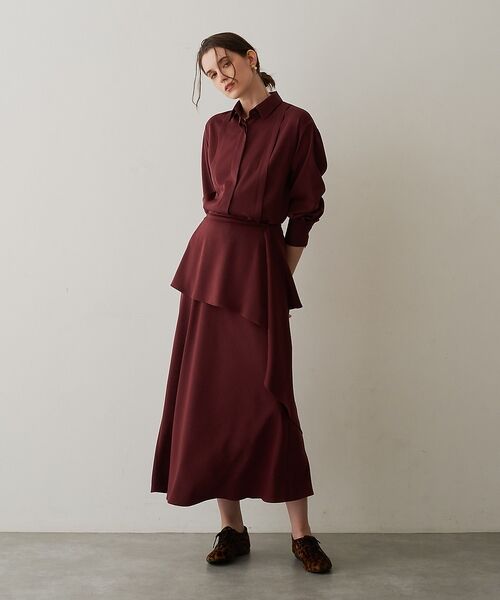 DESIGNWORKS / デザインワークス ロング・マキシ丈スカート | 【セットアップ対応】フィブリルサテンエプロン付ロングスカート【予約】 | 詳細11