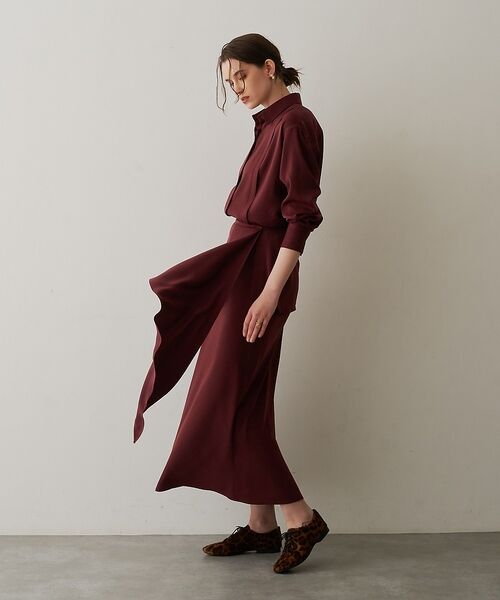 DESIGNWORKS / デザインワークス ロング・マキシ丈スカート | 【セットアップ対応】フィブリルサテンエプロン付ロングスカート【予約】 | 詳細7