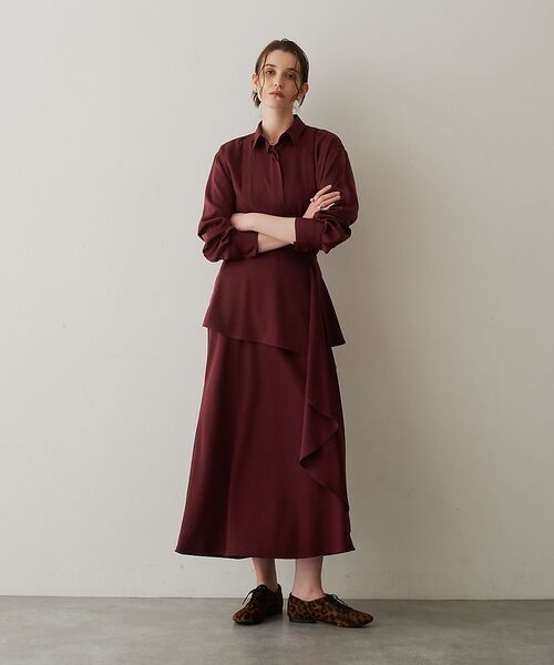 DESIGNWORKS / デザインワークス ロング・マキシ丈スカート | 【セットアップ対応】フィブリルサテンエプロン付ロングスカート【予約】 | 詳細9