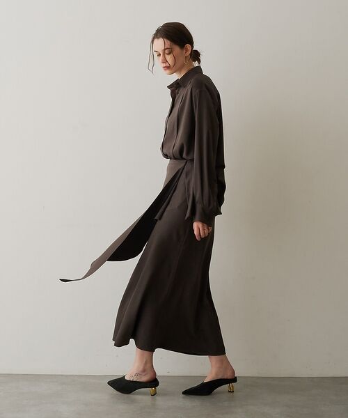 DESIGNWORKS / デザインワークス ロング・マキシ丈スカート | 【セットアップ対応】フィブリルサテンエプロン付ロングスカート【予約】 | 詳細30