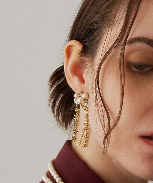 DESIGNWORKS / デザインワークス ピアス・イヤリング | 【ADER.bijoux/アデルビジュー】SPARKLE fringe pier（ゴールド）