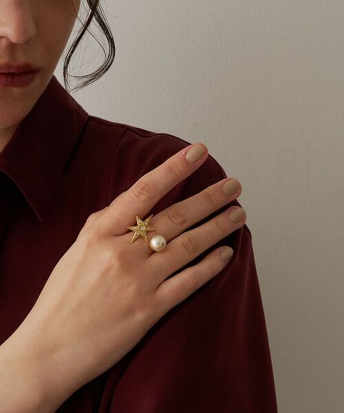 DESIGNWORKS / デザインワークス リング | 【ADER.bijoux/アデルビジュー】 MOON&STAR pearl ea | 詳細1