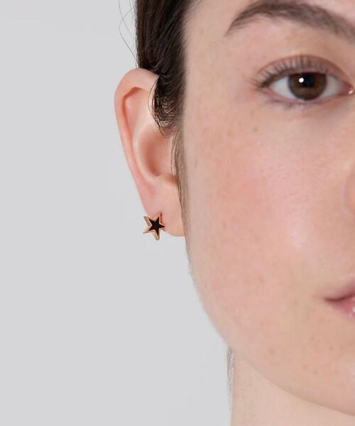 DESIGNWORKS / デザインワークス ピアス・イヤリング | 【Bijou de M/ビジュードエム】リバーシブルスターピアス(ブラック)（ゴールド）