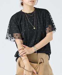 DESIGNWORKS / デザインワークス Tシャツ | ドットチュールレイヤードTブラウス
