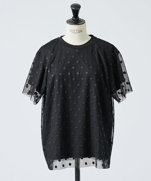 DESIGNWORKS / デザインワークス Tシャツ | ドットチュールレイヤードTブラウス | 詳細12