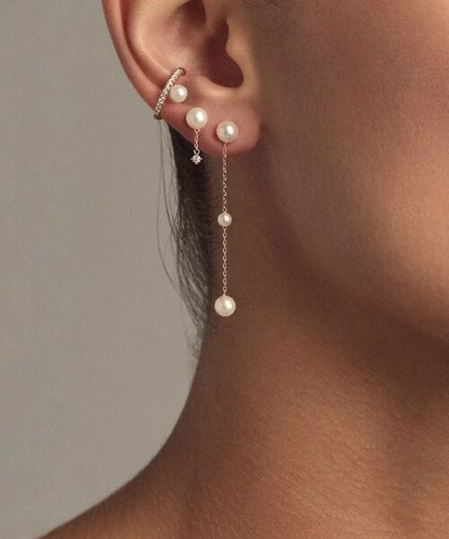DESIGNWORKS / デザインワークス ピアス・イヤリング | 【MIZUKI /ミズキ】 パールチェーンピアス　SBE427（ゴールド）