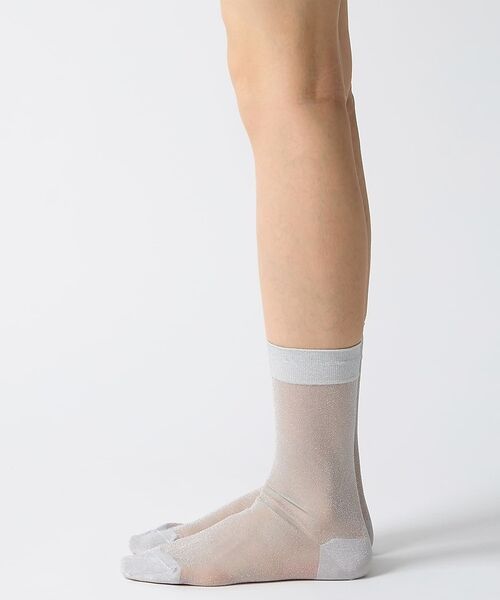 DESIGNWORKS / デザインワークス ソックス | 【babaco/ババコ】 Lurex Sheer Socks　シアーソックス【予（シルバー）