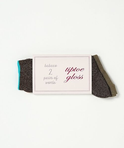 DESIGNWORKS / デザインワークス ソックス | 【babaco/ババコ】2 Pairs of Words - tiptoe gl（ブラック）
