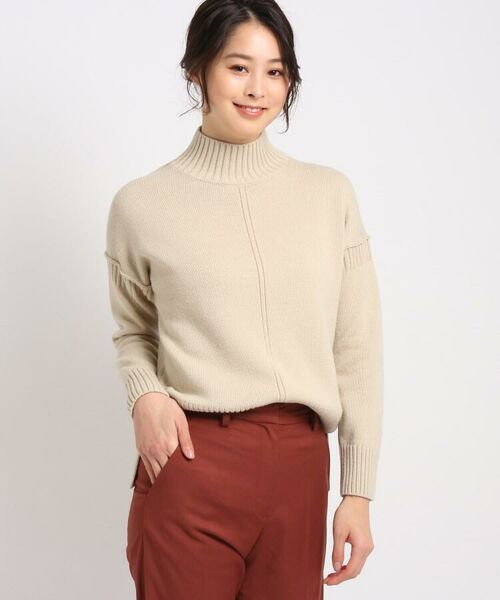 セール S Lサイズあり 洗える サイドスリットハイネックニットプルオーバー ニット セーター Dessin デッサン ファッション通販 タカシマヤファッションスクエア