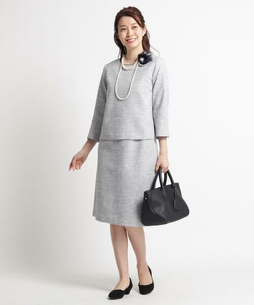 セール ママスーツ 入学式 スーツ 卒業式 スーツ Sサイズあり ツイードブラウス シャツ ブラウス Dessin デッサン ファッション通販 タカシマヤファッションスクエア