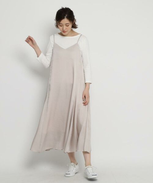 セール Sサイズあり 洗える ヴィンテージサテンキャミロングワンピース ミニ丈 ひざ丈ワンピース Dessin デッサン ファッション通販 タカシマヤファッションスクエア