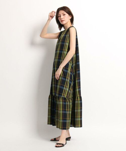 セール ガーゼチェック ティアードワンピース ロング マキシ丈ワンピース Dessin デッサン ファッション通販 タカシマヤファッションスクエア