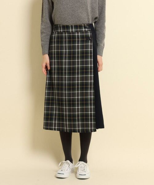 セール 洗える チェック巻きスカート S L スカート Dessin デッサン ファッション通販 タカシマヤファッションスクエア
