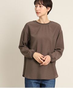 【洗える】バックヘンリーネックリブ付ブラウス（XS～L）