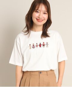 【ユニセックス・キッズリンクコーデ】刺繍Tシャツ