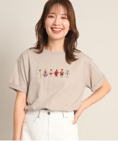 【ユニセックス・キッズリンクコーデ】刺繍Tシャツ