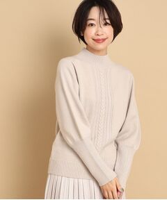 【洗える】ケーブル編みハイネックロングリブニット（XS～L）