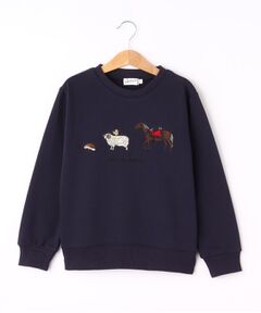 【リンクコーデ】アニマル刺繍スウェット（100-140）