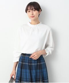 【洗える】ネックフリルロングスリーブTシャツ（XS～L）