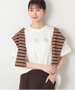 【洗える】箔プリントチュニックTシャツ（XS～L）