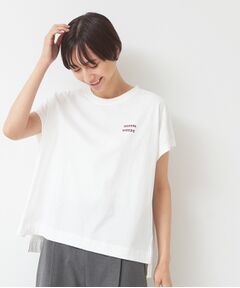 フロッキープリントポイントロゴTシャツ（XS～L）