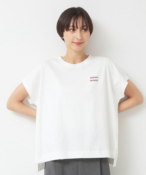 Dessin / デッサン Tシャツ | フロッキープリントポイントロゴTシャツ（XS～L） | 詳細9