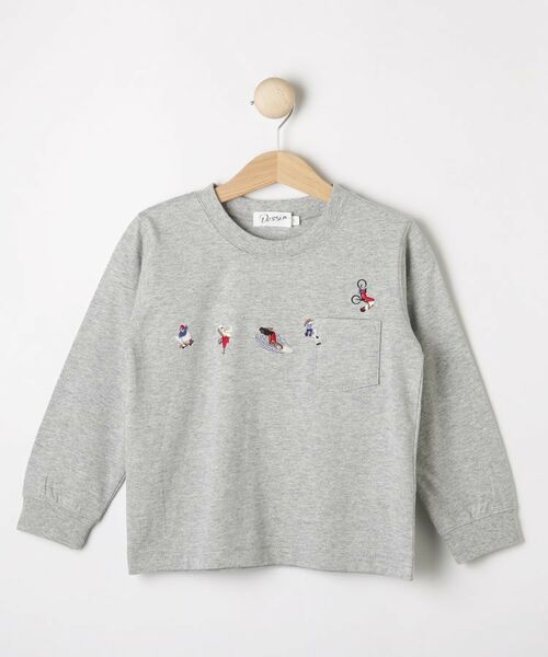 Dessin / デッサン Tシャツ | 【リンクコーデ】ピープル刺繍ロンT | 詳細1