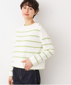 Dessin / デッサン ニット・セーター | 【洗える】肩ボタン付きボーダーニット（XS～L）
