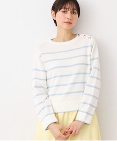 Dessin / デッサン ニット・セーター | 【洗える】肩ボタン付きボーダーニット（XS～L）