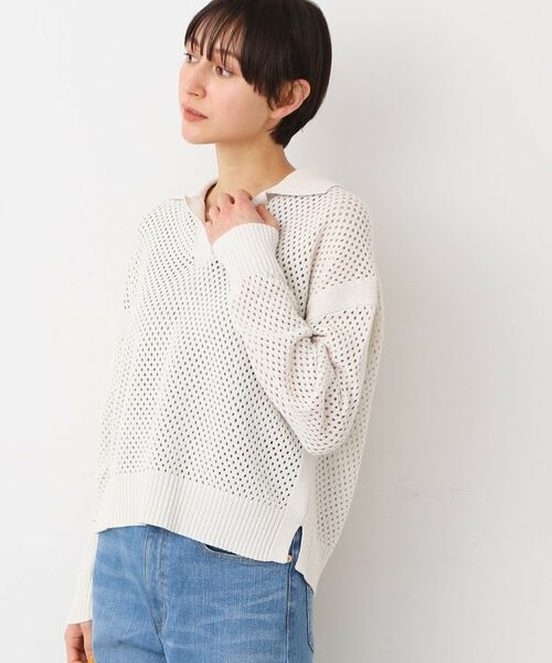 Dessin / デッサン ニット・セーター | 【洗える】襟付きメッシュニット | 詳細1