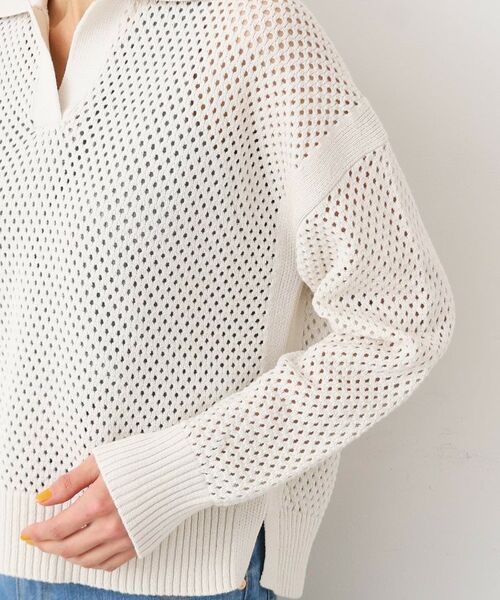 Dessin / デッサン ニット・セーター | 【洗える】襟付きメッシュニット | 詳細17