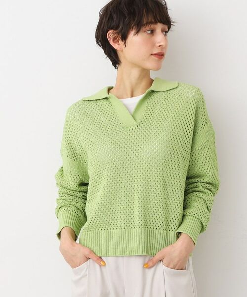 Dessin / デッサン ニット・セーター | 【洗える】襟付きメッシュニット | 詳細5