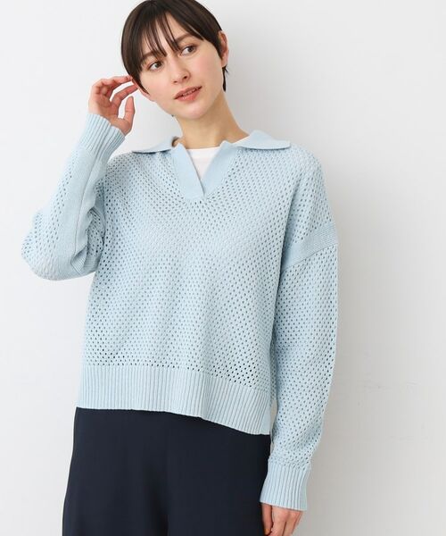 Dessin / デッサン ニット・セーター | 【洗える】襟付きメッシュニット | 詳細9
