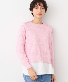 Dessin / デッサン ニット・セーター | 【洗える】肩ボタンミックス糸ニット（S～L)